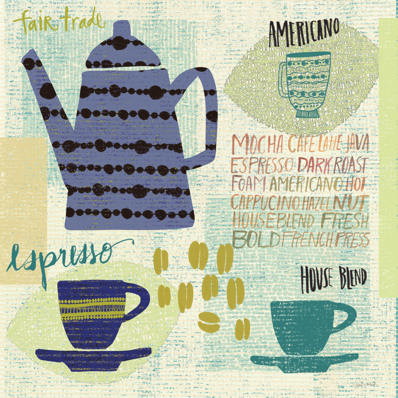Modern Cafe I by Cheryl Warrick - No Frame Print on Canvas, 30cm H x 30cm W x 3.8cm D