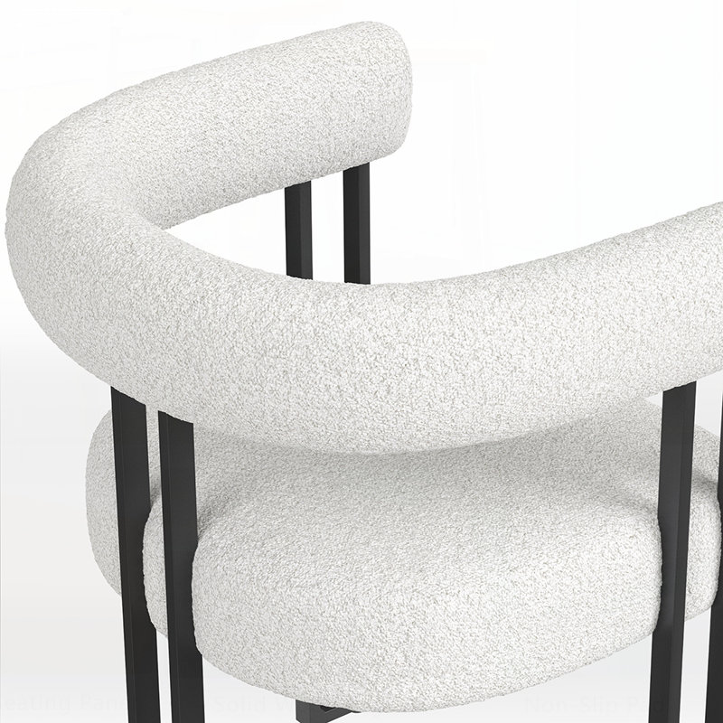 Ensemble de 2 fauteuils de salle à manger robustes à structure métallique avec revêtement capitonné, confort ergonomique et design moderne et polyvalent