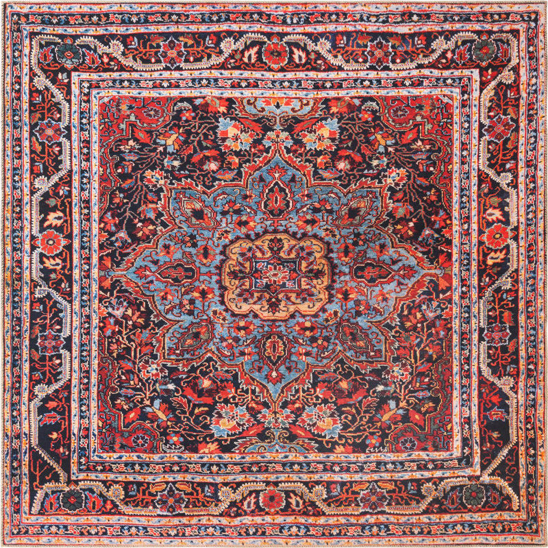 Gamero Chenille Geometric Indoor Rug, Square 7'6"