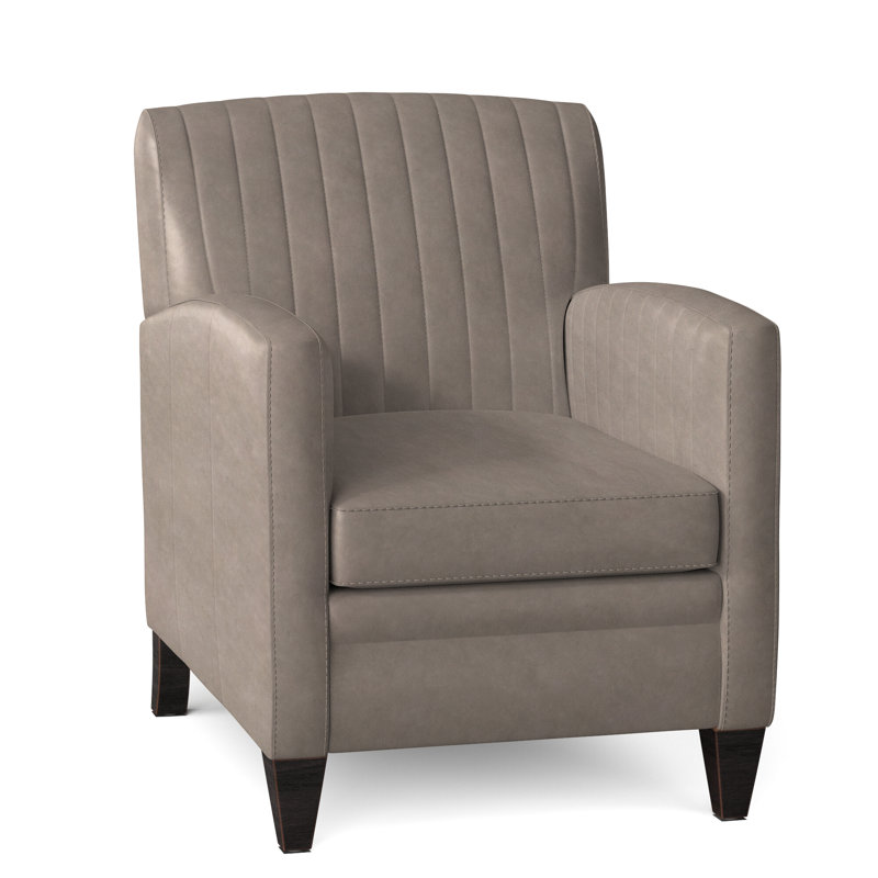 Fauteuil club en cuir véritable de 27,5 po Barnabus, Plantation, Cuir véritable cacao d'Anilina