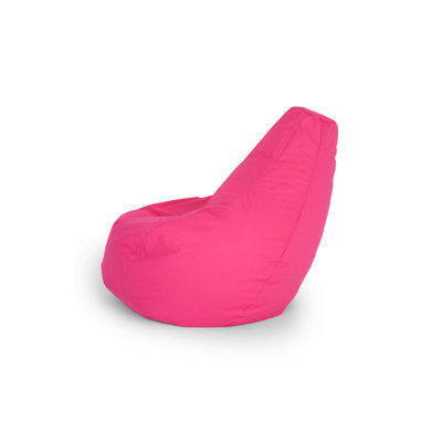 Fauteuil à billes rose confortable, 31,5 po x 29,5 po x 11,8 po | 100% polyester et tissu imperméable, housse zippée amovible | Rempli de mousse de mousse de styromousse recyclée (EPS) | Parfait pour les salles de jeux et la détente