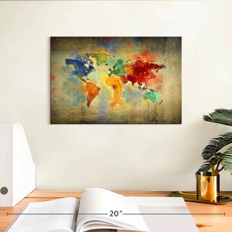 Carte du monde Aliaz, H 8 po x l 12 po