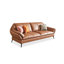 Canapé modulaire orange en cuir véritable-129490924
