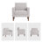 Modern 2 Accent Chairs And Loveseat Living Room Set, Mid-Century Upholstered Furniture-650138180