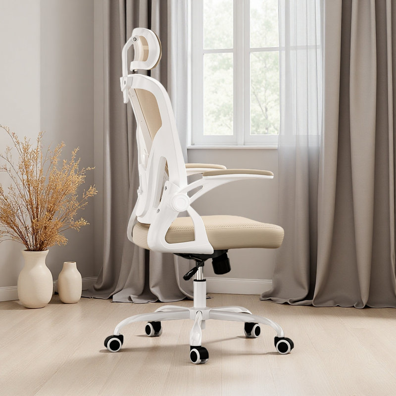 Chaise de bureau ergonomique, chaise de bureau à domicile avec appui-tête, chaise d'ordinateur à haut dossier avec accoudoirs et support lombaire réglable