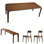 Walnut Rectangular Dining Table Set 31.5 W Dining Set