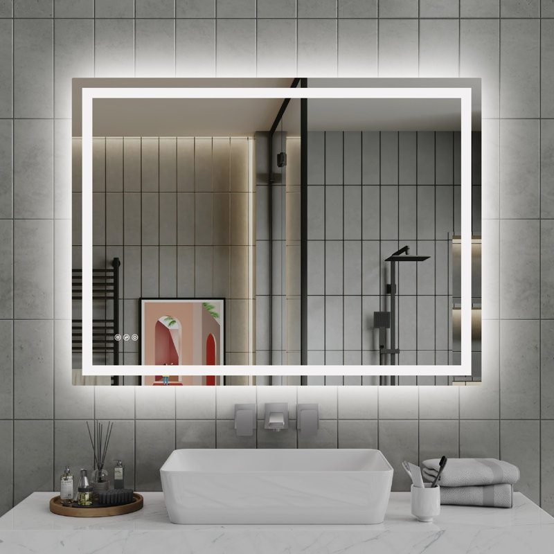 Miroir de salle de bain_2, 48 po x 36 po, Transparent