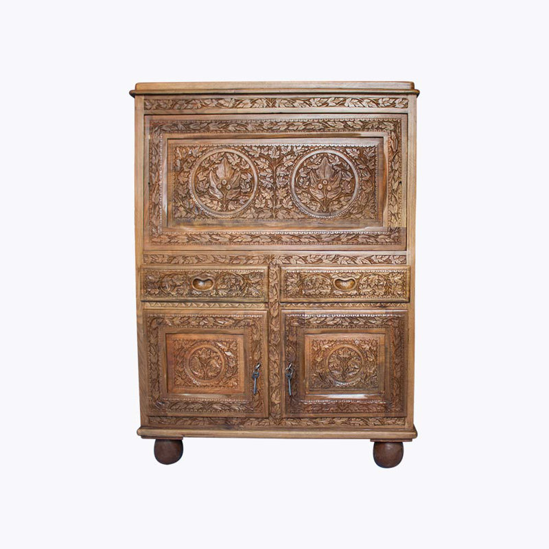 Kerney 76cm Solid Wood Mini Bar