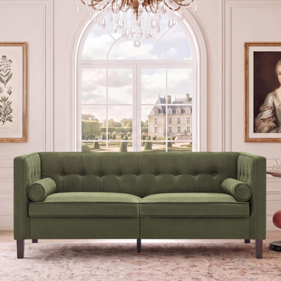 Canapé 78 po à accoudoirs carrés Mid-Century