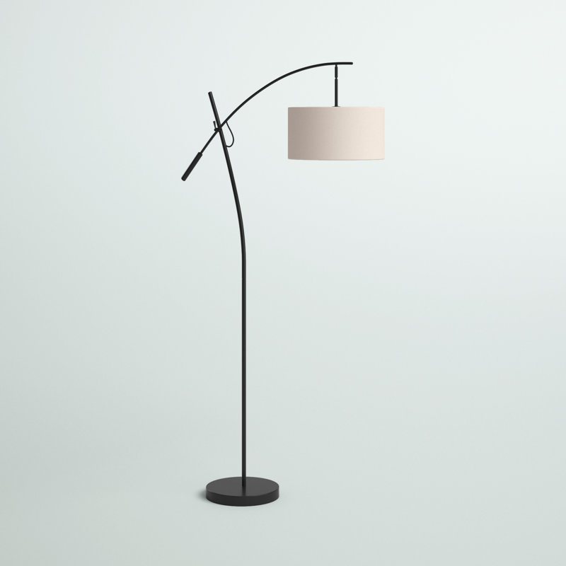 Lampe sur pied arquée 84 po Crowl, Nickel brossé