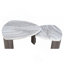 Ensemble de tables triangulaires 3 pièces de style contemporain 1 table basse gigogne 2 x table de bout en marbre