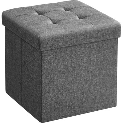 30 cm W Fabric Tufted Rectangle Ottoman with Storage