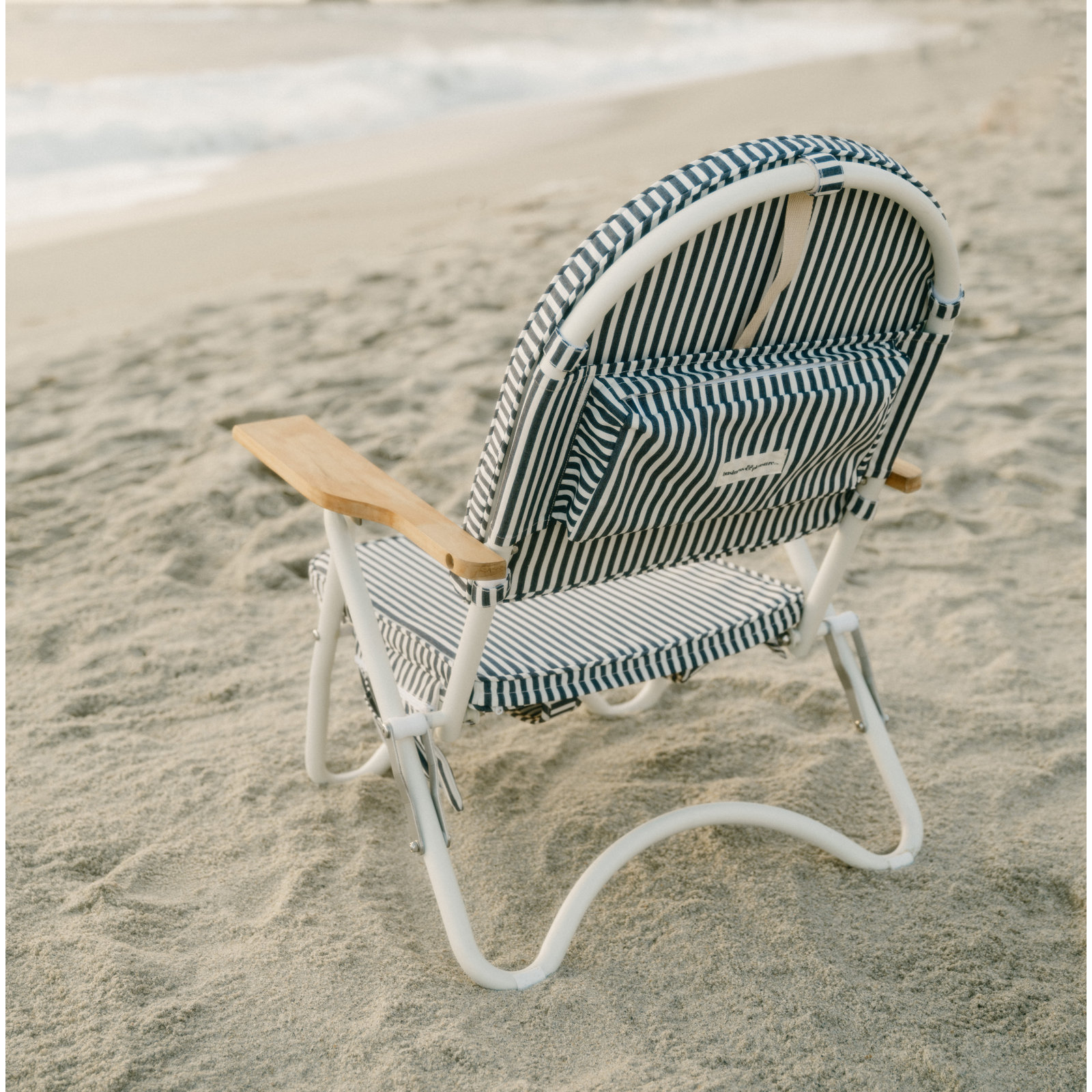 Pam Reclining Beach Chair with Cushion, Navy