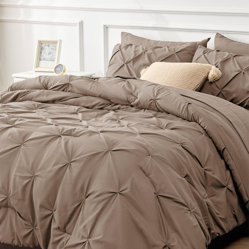 Ensembles de plis pincés Pintuck (ensemble de 5 ou 7), 89 g / m², Affogat, Grand lit
