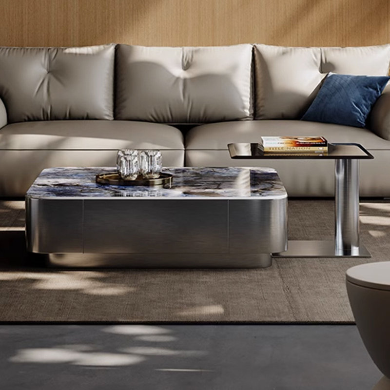 Light luxury high-end home coffee table, 12.6" H x 35.4" L x 35.4" W