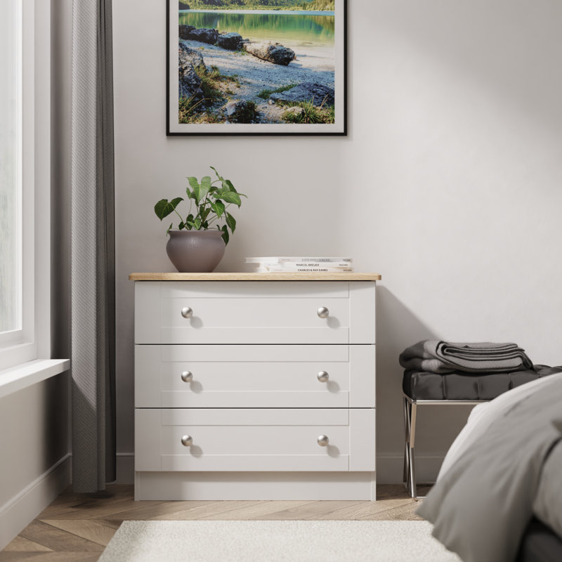 77cm W 3 - Drawer Chest of Drawers, Grey