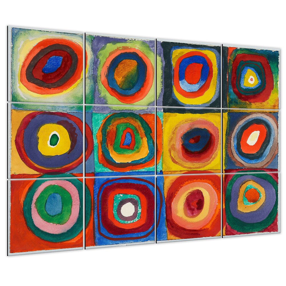 Multi Panel Wall Art Farbstudie Quadrate - Wassily Kandinsky Cm. 150X200 (12 Panels)