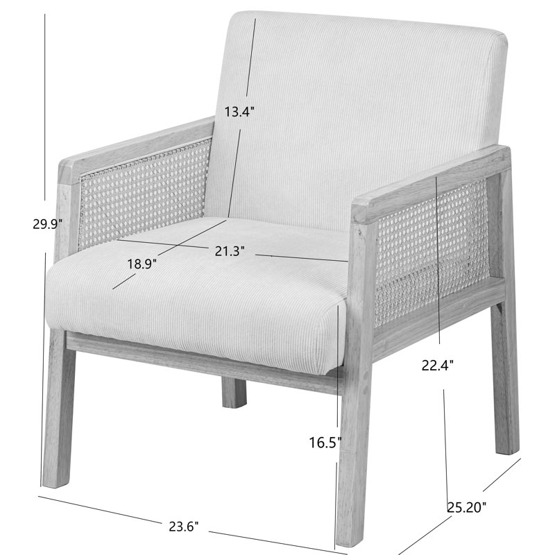 Chai en bois et canne Carlphinz, Tissu rouge