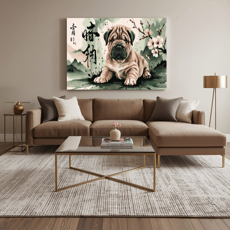 «Dogs Chinese Shar Pei», art mural sur toile blanche, H 16 po x l 20 po