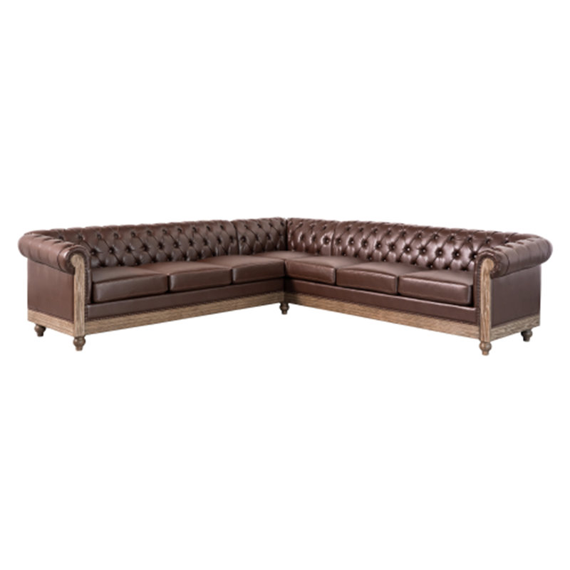Canapé modulaire Anduin, Symétrique, Brown Faux Leather