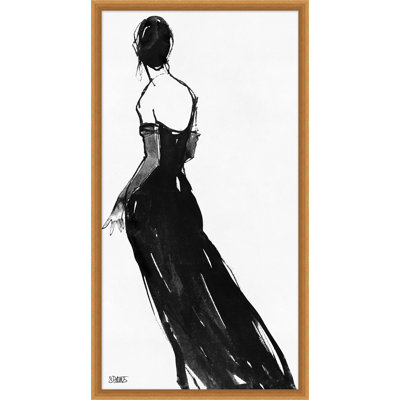 «Black Dress» par Lillian August - Shadowbox, reproduction de dessin sur papier