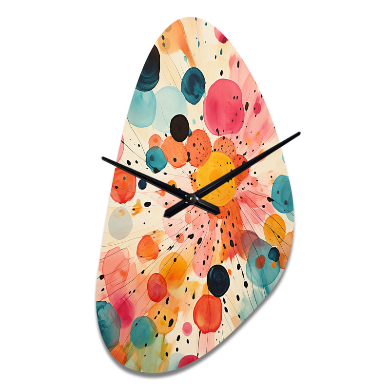 Horloge murale colorée Mid Century, Moyenne