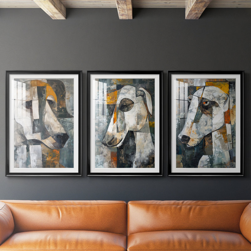 ANIMALS Series Cxxi - Impression encadrée sur mesure de qualité supérieure - 3 pièces, Noir, H 21 po x l 30 po