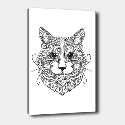 Elegant Decorative Canvas Painting, 30 x 40 Inches | 100% Canvas, 100% Wooden Frame (1.2 Inches Thick) | Paintable with Marker Pens | Modern Black & White Design Perfect for Home or Office Decor