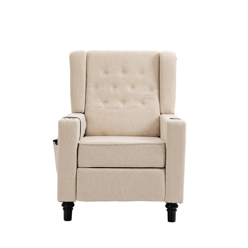Polcari Upholstered Armchair, Khaki Linen