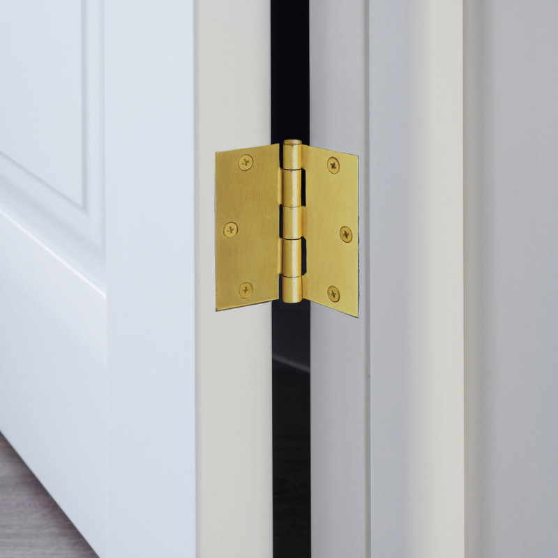 Satin Brass 3.5-inch Steel Door Hinges Set of 10