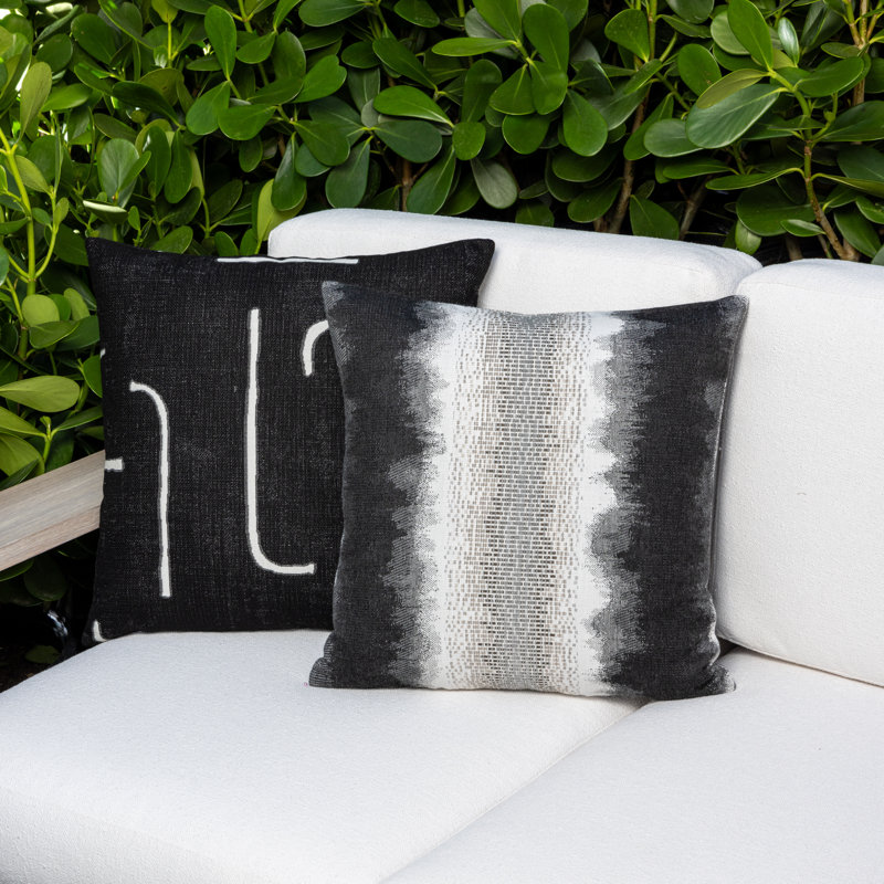 Resilience Sunbrella® Throw Square Indoor/Outdoor Pillow Cover & Insert by Elaine Smith, 20"H X 20"W, Charcoal
