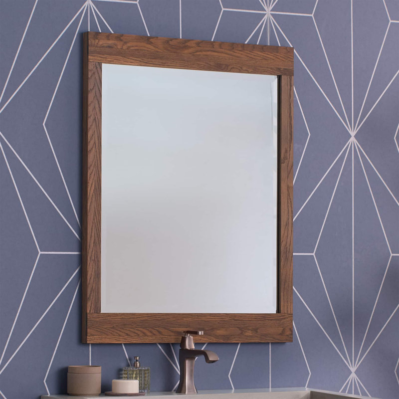 Winemaker Reclaimed Wood Wall Mirror, Cask Oak, 30.75" x 23.75"