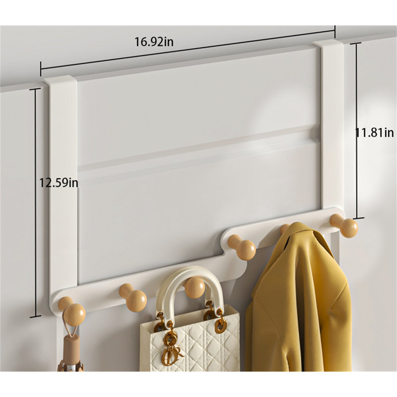 Crochet pour porte en fer et bois, H 12,59 po x l 16,92 po x P 1,81 po