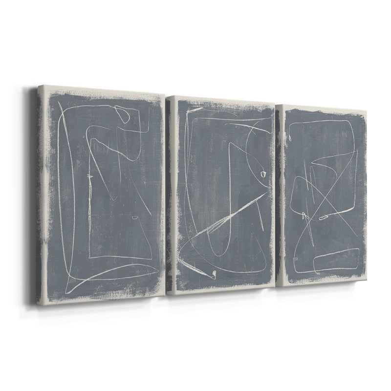 Kinetic Imprint I - Toile tendue avec châssis sur mesure - 3 pièces, H 48 po x l 96 po