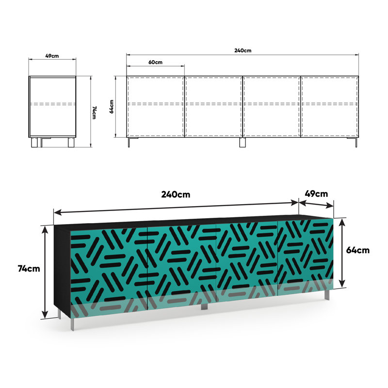 Harmanda 4 - Door Rectangle Accent Cabinet, Green