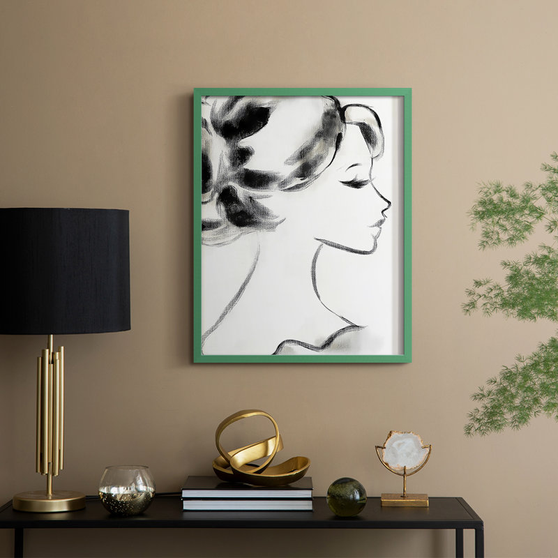 Reproduction encadrée WOMEN Series CLXIV - bois massif, H 11 po x l 9 po, Vert