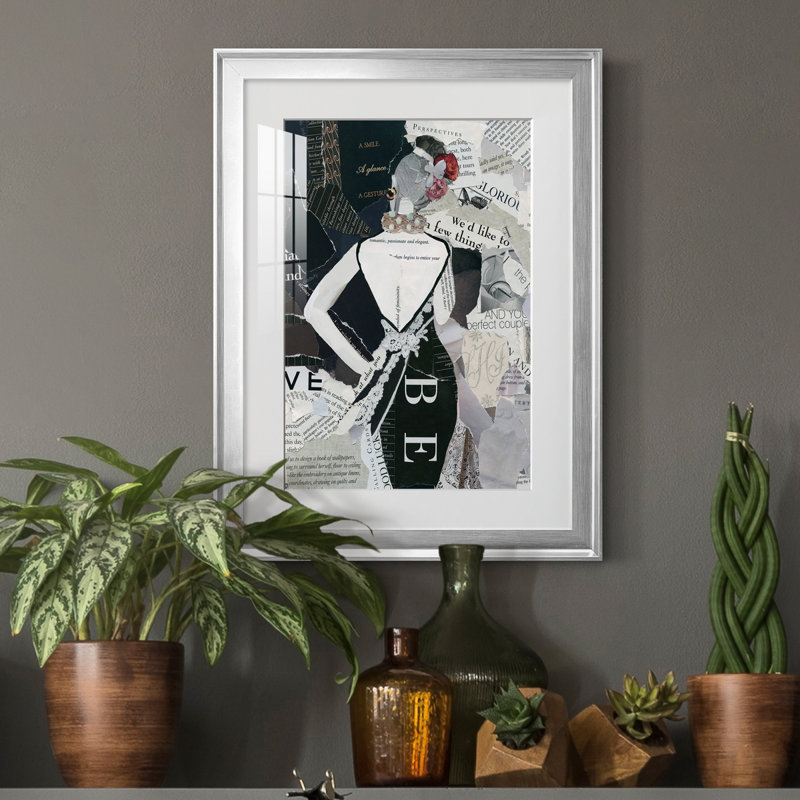 Fashion Mosaic II - peinture encadrée, Argent, H 22,5 po x l 30,5 po x P 1,5 po