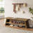 4 Pair Shoe Storage Bench With Lower Shelf, 47'' Front Entry Bench-475178315