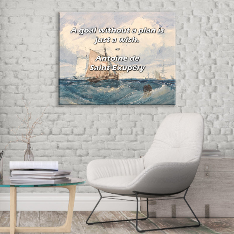 Toile tendue Astoria Grand Gallery par Antoine de Saint-Exupéry: «Un but sans plan n'est qu'un, H 28 po x l 40 po