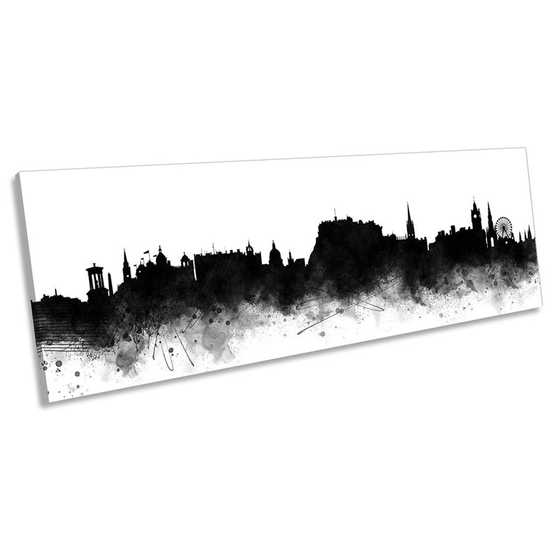 Edinburgh City Skyline - Wrapped Canvas Panoramic Print, 30.48cm H x 91.44cm W x 2cm H