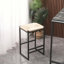 Chaise d'appoint en cuir martelé sans dossier-96885048