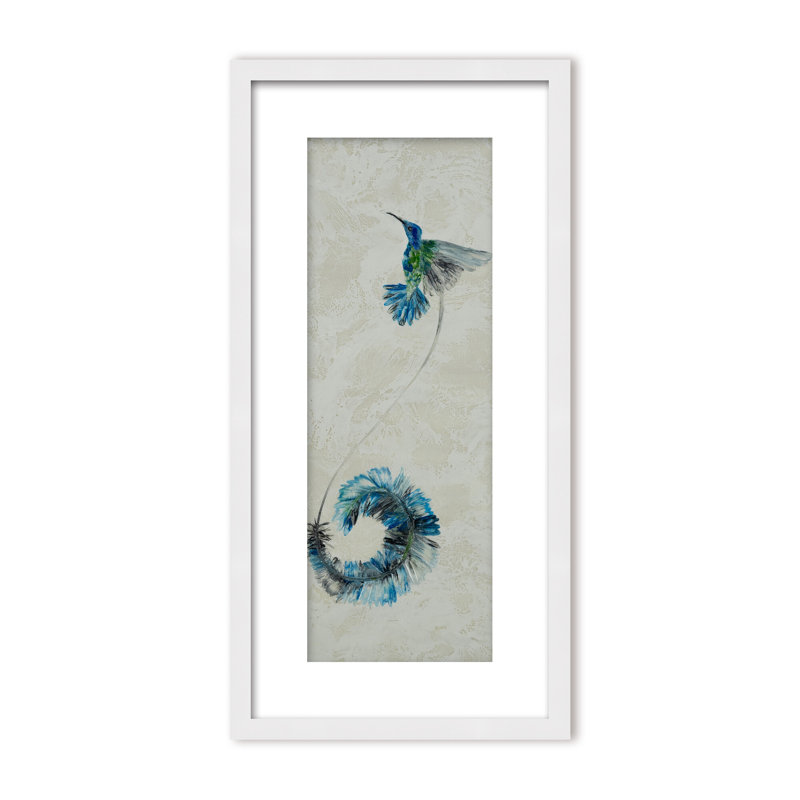 Nature Inspired "Feathered Symphony" Canvas Wall Art By Karen Biery, 24" H x 12" W, Framed Canvas, White