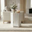 Table d'appoint hexagonale en marbre blanc naturel