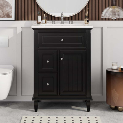 24" Bathroom Vanity with Ceramic Sink