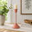 Hand-Painted Dusty Pink Aluminum Taper Candle Holder-1574520815