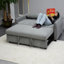 Lit convertible avec dossier réglable, matériau en velours, 2 poches latérales et coussins, gris pour espace de vie, option de maison de campagne escamotable, chambre arrière, véranda