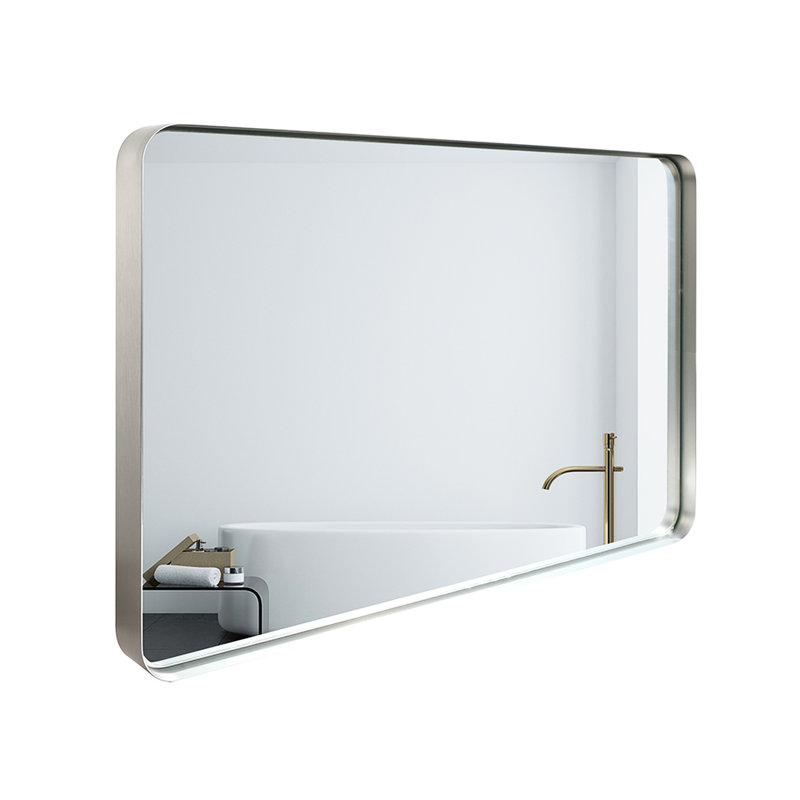 Miroir mural de salle de bain 40 po x 30 po - Matériau, cadre rouille, reflet transparent, style moderne et classique avec cadre, drainage automatique, imperméable, fabrication
