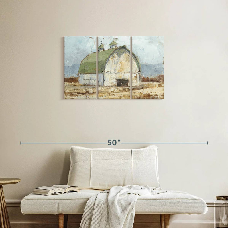 Lilie Whitewashed Barn II, 20" H x 33" W