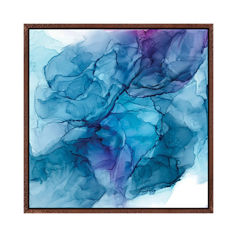 Neptune by Elizabeth Karlson - Floater Frame Painting on Canvas, 93.98 cm H x 93.98 cm W, Brown Framed