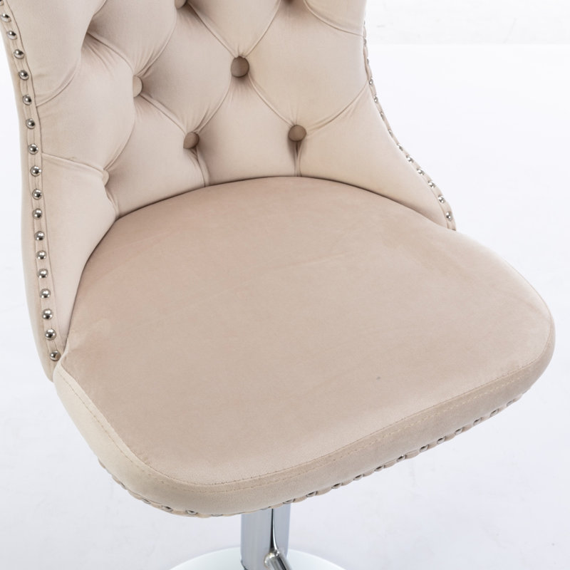 2 pièces de tabourets de bar modernes en velours - beige, hauteur de siège réglable de 25 à 33 po, pivotant sur 360 pour îlot de cuisine pour la maison et le pub 25 pivotant de 33 po en beige, dossier 2 pièces